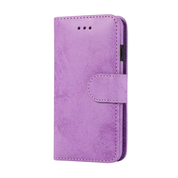 For iPhone SE 2022 SE 2020 8 7 KLT888-2 Retro 2 in 1 Detachable Magnetic Horizontal Flip ...(Purple)