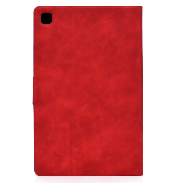 For Samsung Galaxy Tab A7 (2020) T500 Cowhide Texture Horizontal Flip Leather Case with Hold...(Red)