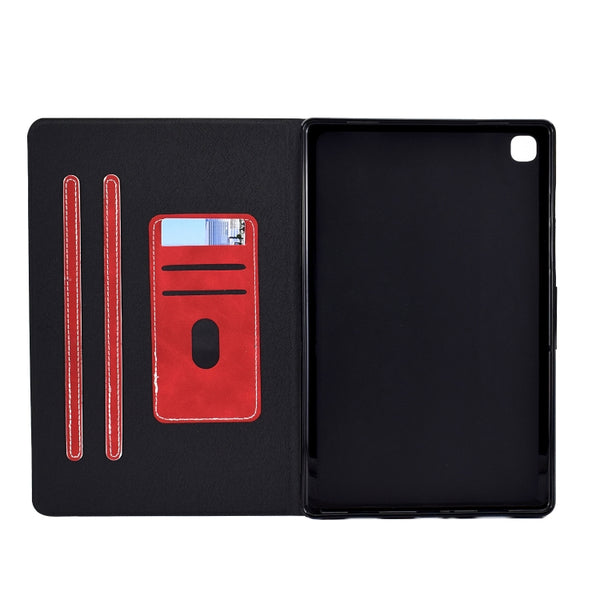 For Samsung Galaxy Tab A7 (2020) T500 Cowhide Texture Horizontal Flip Leather Case with Hold...(Red)
