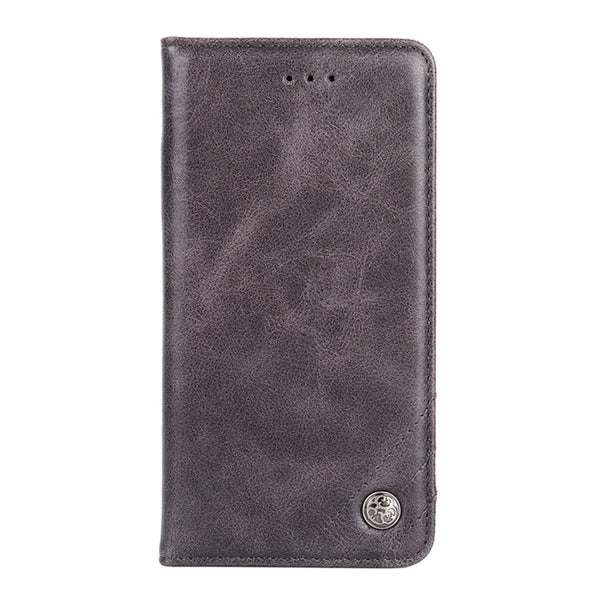 For Samsung Galaxy S10 Non-Magnetic Retro Texture Horizontal Flip Leather Case with Holder ...(Grey)