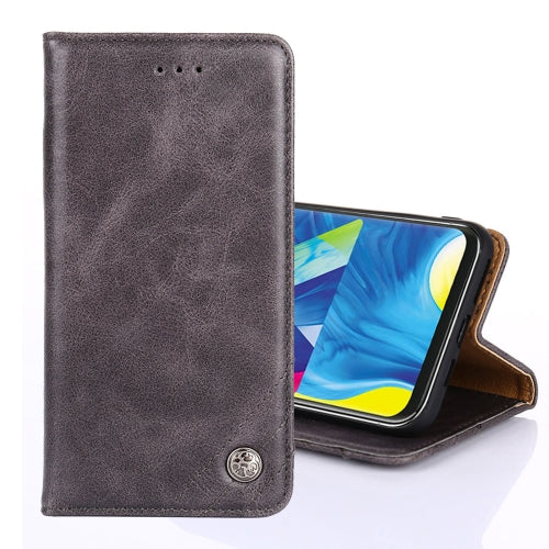 For Samsung Galaxy S10 Non-Magnetic Retro Texture Horizontal Flip Leather Case with Holder ...(Grey)