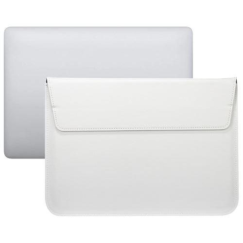 PU Leather Ultra-thin Envelope Bag Laptop Bag for MacBook Air Pro 11 inch, with Stand Func...(White)