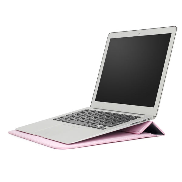 PU Leather Ultra-thin Envelope Bag Laptop Bag for MacBook Air Pro 11 inch, with Stand Funct...(Pink)