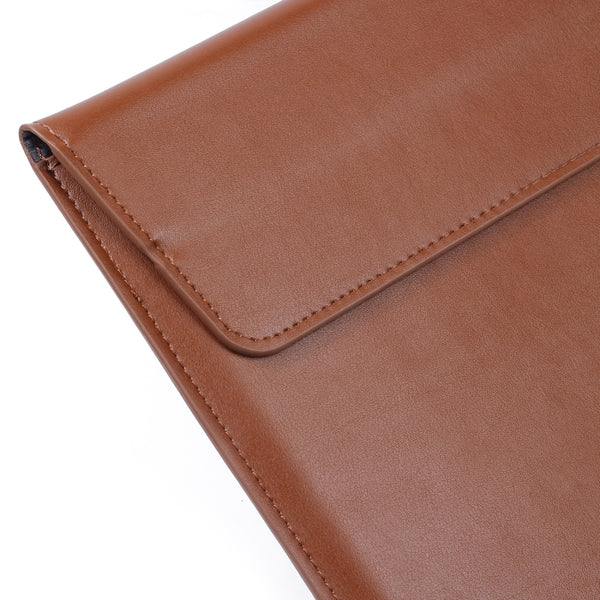 PU Leather Ultra-thin Envelope Bag Laptop Bag for MacBook Air Pro 11 inch, with Stand Func...(Brown)