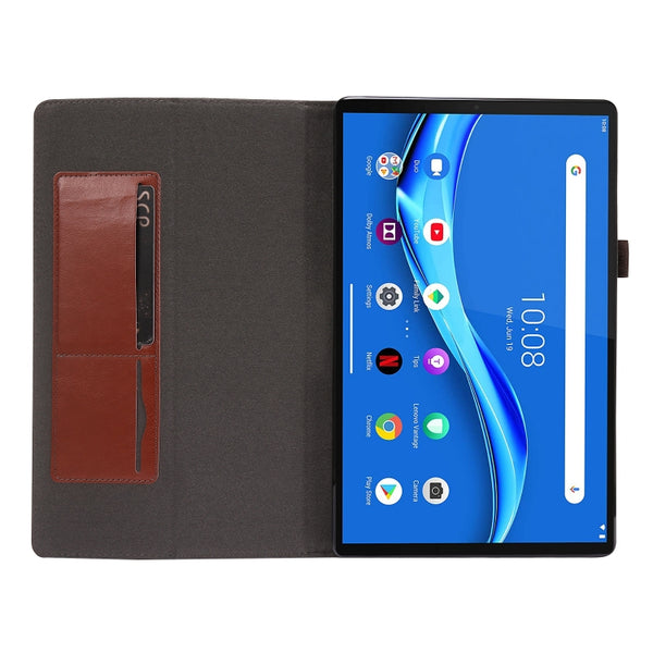 For Lenovo Tab M10 Plus Crazy Horse Texture Horizontal Flip