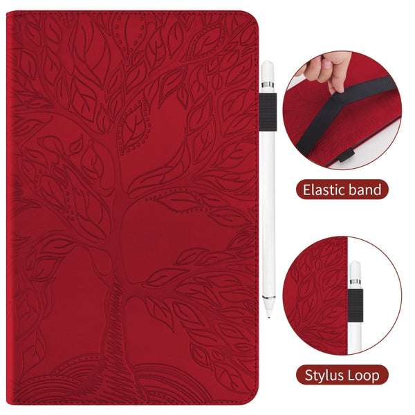 For Samsung Galaxy Tab A 8.0 (2019) T290 Life Tree Series Horizontal Flip Leather Case with ...(Red)