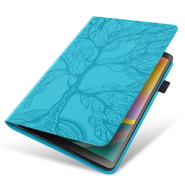 For Samsung Galaxy Tab A 8.0 (2019) T290 Life Tree Series Horizontal Flip Leather Case...(Lake Blue)