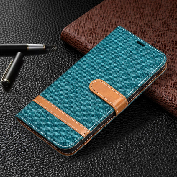 For Nokia 3.4 Color Matching Denim Texture Leather Case with