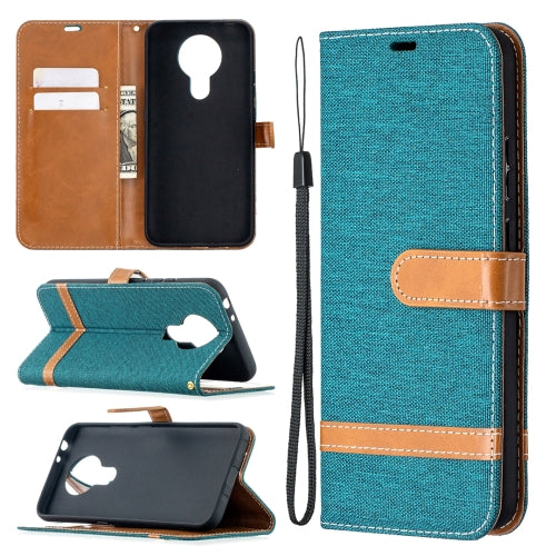 For Nokia 3.4 Color Matching Denim Texture Leather Case with