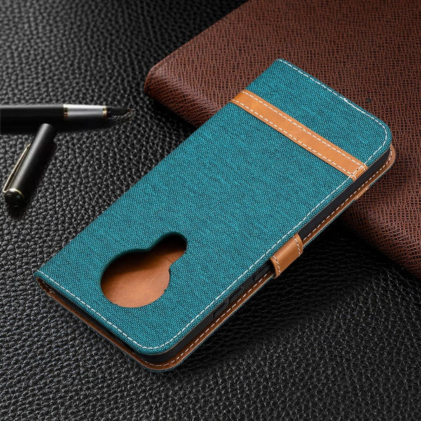For Nokia 3.4 Color Matching Denim Texture Leather Case with