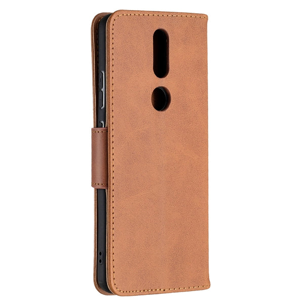 For Nokia 2.4 Retro Lambskin Texture Pure Color Horizontal F