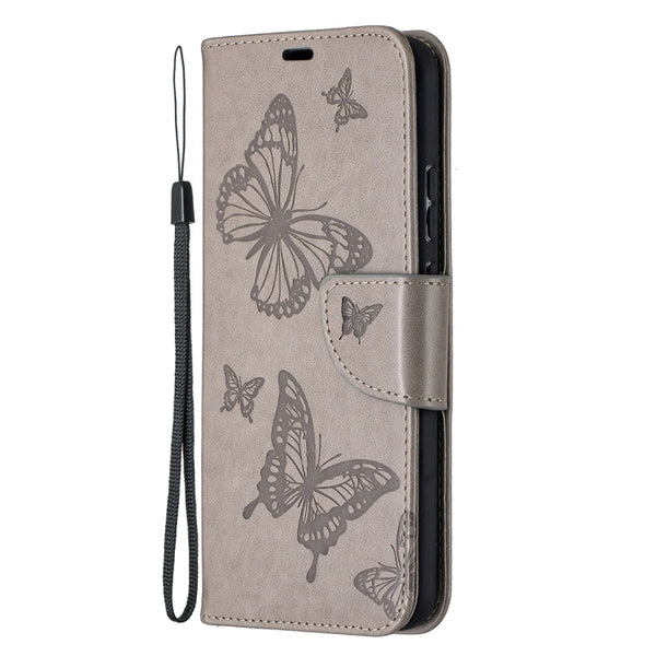 For Nokia 3.4 Two Butterflies Embossing Pattern Horizontal F