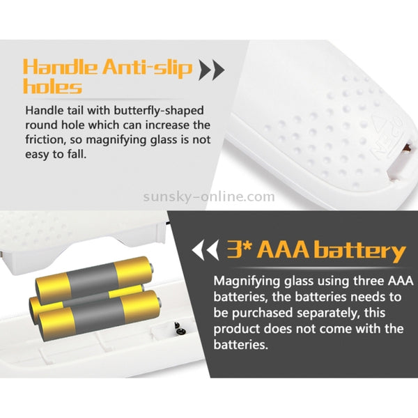 JAKEMY JM-Z19 Portable 8X Optical Magnifier with LED Light