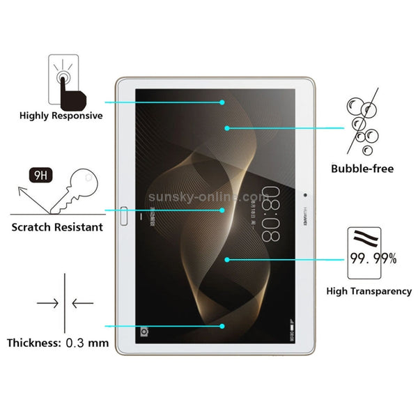 For Huawei MediaPad M2 10.0 0.3mm 9H Hardness Tempered Glass