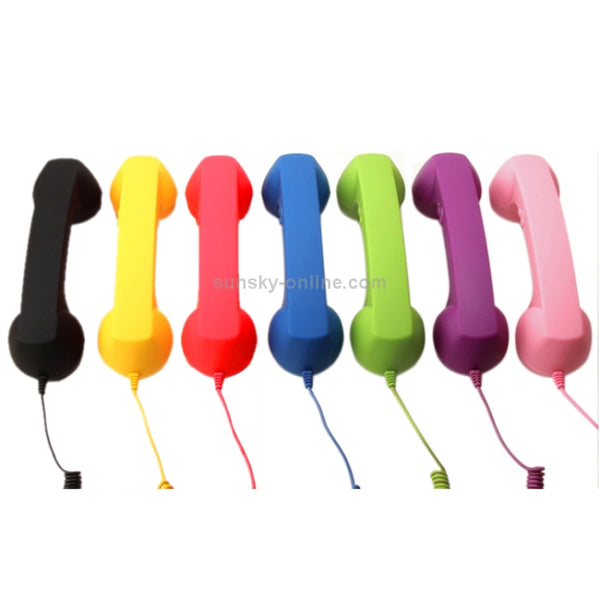 3.5mm Plug Mic Retro Telephone Anti-radiation Cell Phone Handset Receiver(Yellow)