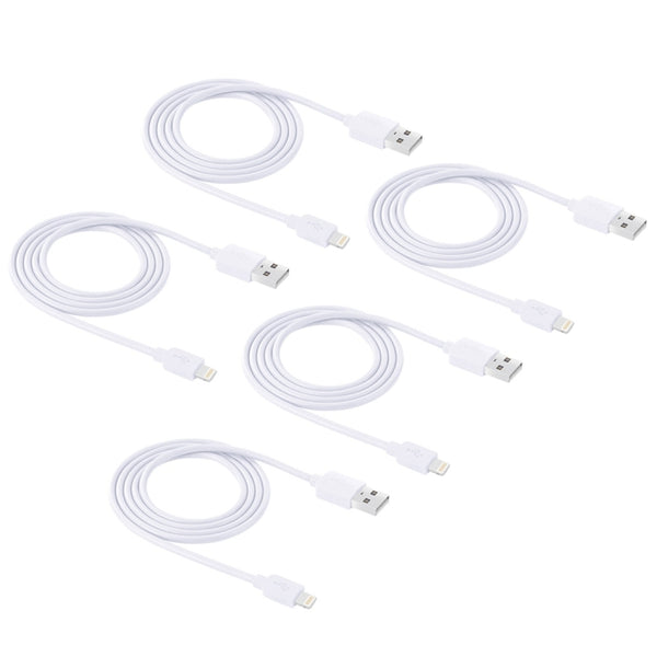 5 PCS HAWEEL 1m High Speed 8 pin to USB Sync and Charging Cable Kit for iPhone, iPad(White)