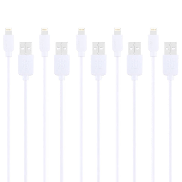 5 PCS HAWEEL 1m High Speed 8 pin to USB Sync and Charging Cable Kit for iPhone, iPad(White)