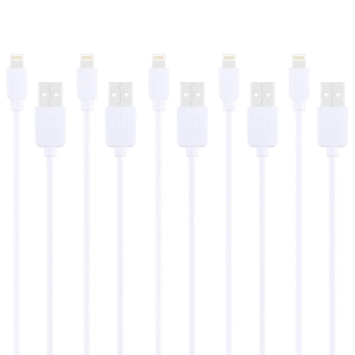 5 PCS HAWEEL 1m High Speed 8 pin to USB Sync and Charging Cable Kit for iPhone, iPad(White)