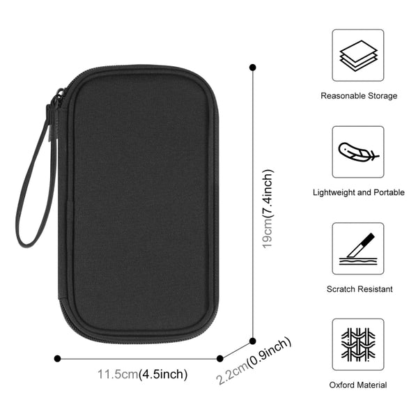 HAWEEL Electronic Organizer Storage Bag for Cellphones, Power Bank, Cables, Mouse, Earphones(Black)