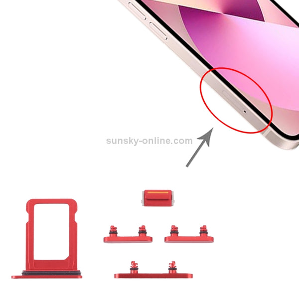 SIM Card Tray Side Keys for iPhone 13 Mini(Red)