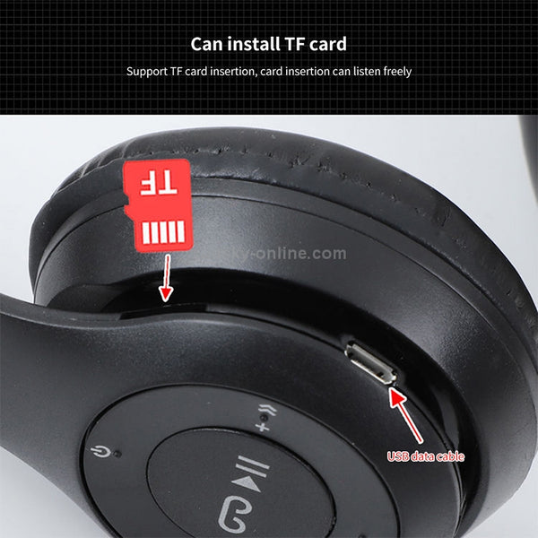 P47 Foldable Wireless Bluetooth Headphone with 3.5mm Audio J