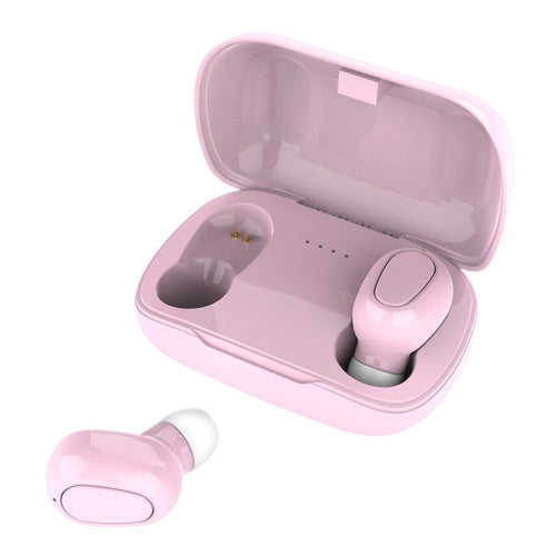 L-21 9D Sound Effects Bluetooth 5.0 Touch Wireless Bluetooth Earphone with Charging Box, Su...(Pink)