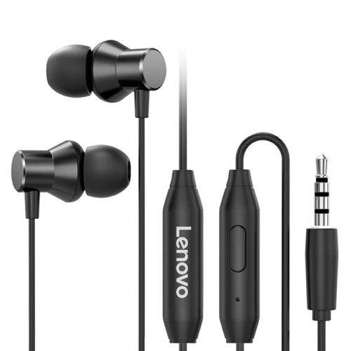 Original Lenovo HF130 High Sound Quality Noise Cancelling In-Ear Wired Control Earphone(Black)