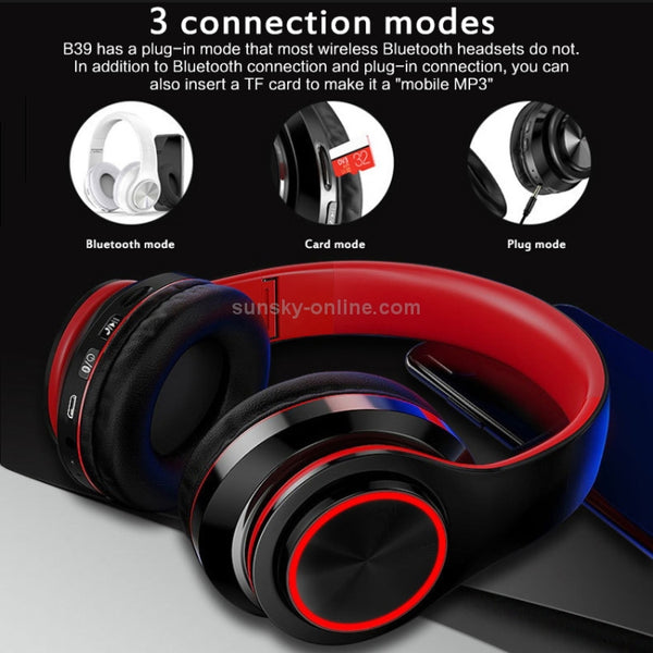 B39 Wireless Bluetooth V5.0 Headset (Red)