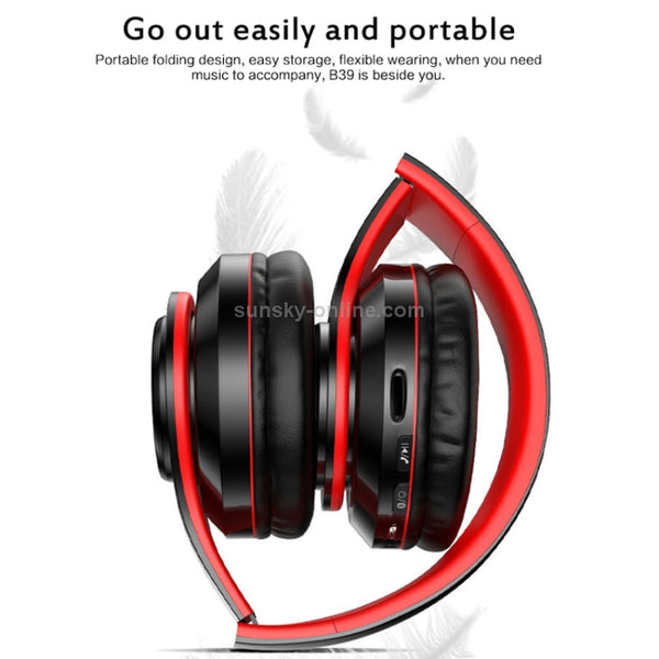 B39 Wireless Bluetooth V5.0 Headset (Red)