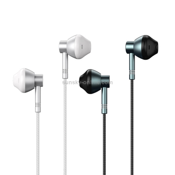 REMAX RM-201 In-Ear Stereo Metal Music Earphone with Wire Control MIC, Support Hands-free(Tarnish)