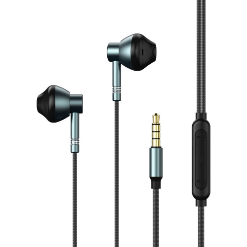 REMAX RM-201 In-Ear Stereo Metal Music Earphone with Wire Control MIC, Support Hands-free(Tarnish)