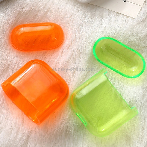 For AirPods 1 2 PC Wireless Earphone Protective Case Cover(Orange)