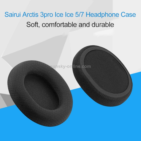 1 Pair Leather Sponge Protective Case for Steelseries Arctis 3 Pro Ice 5 Ice 7 Headphone (Grey)