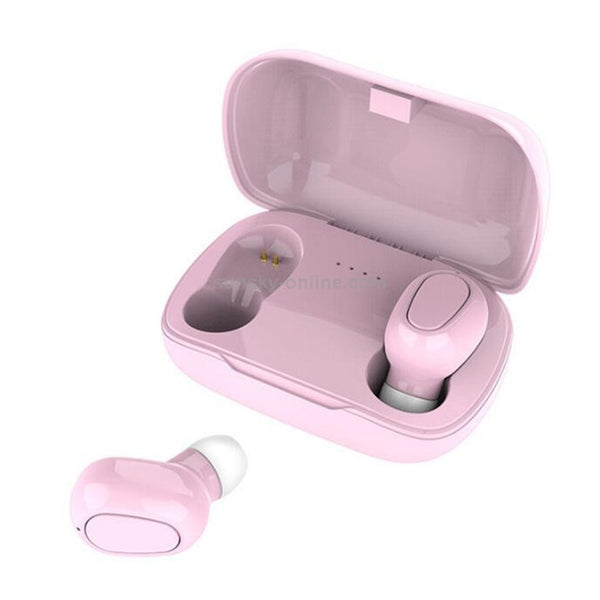 L21 9D Sound Effect Bluetooth 5.0 Wireless Bluetooth Earphone with Charging Box, Support fo...(Pink)