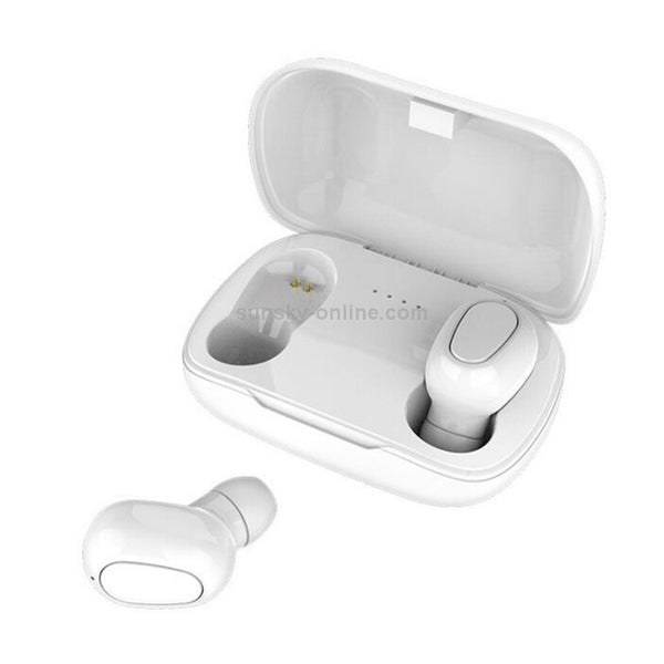 L21 9D Sound Effect Bluetooth 5.0 Wireless Bluetooth Earphone with Charging Box, Support f...(White)