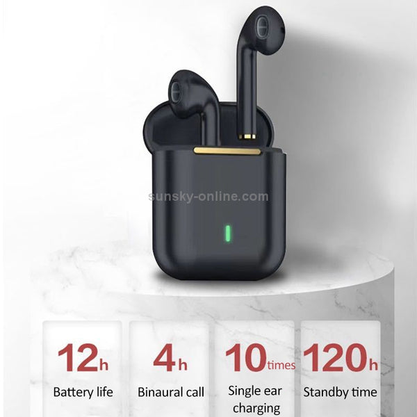 J18 Bluetooth 5.0 TWS Wireless Binaural Bluetooth Earphone with Charging Box(Black)