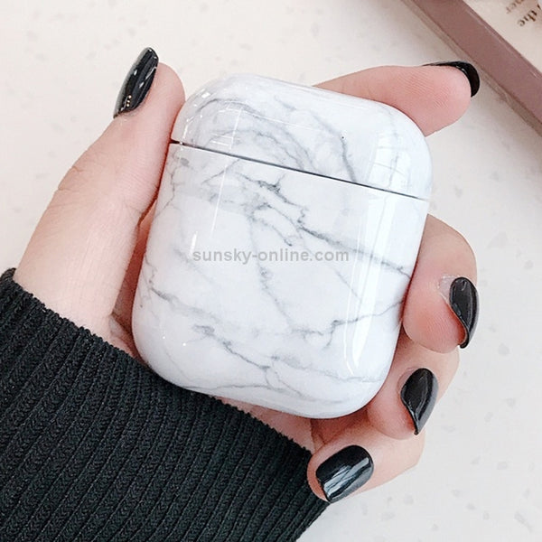 Marble Pattern Wireless Earphones Charging Box Protective Case for Apple AirPods 1 2