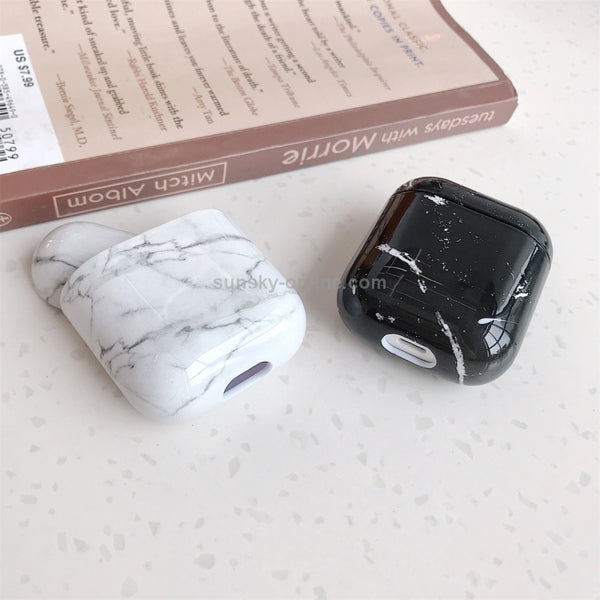 Marble Pattern Wireless Earphones Charging Box Protective Case for Apple AirPods 1 2