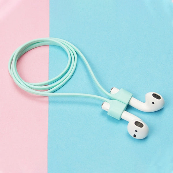 Wireless Bluetooth Headset Anti-lost Rope Magnetic Silicone Lanyard for Apple AirPods...(Mint Green)