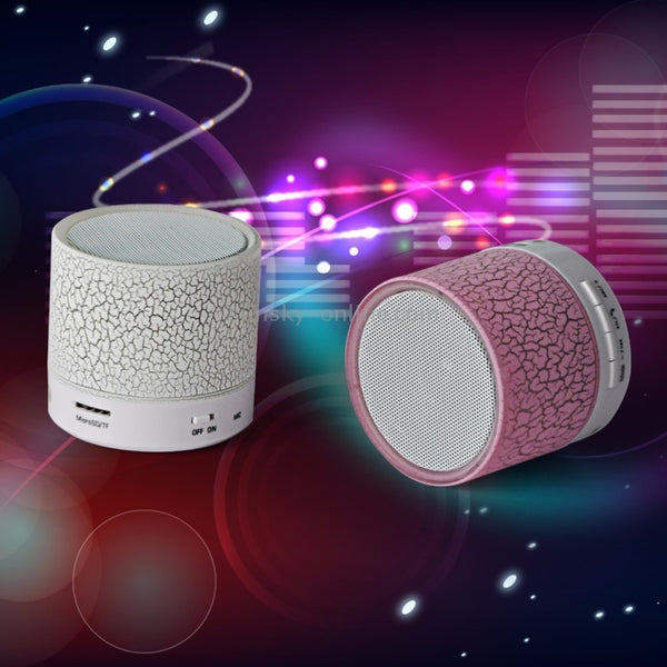 A9 Mini Portable Glare Crack Bluetooth Stereo Speaker with LED Light, Built-in MIC, Suppor...(Black)