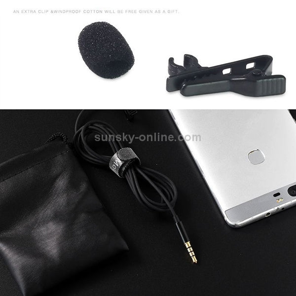 MC-LM10 Clip-on Omni Directional Condenser Microphone for iPhone, iPad, Galaxy, Smart Phon...(Black)