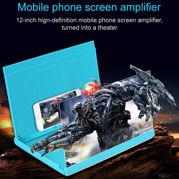 F18 12 inch Rotatable Folding Universal Mobile Phone Screen Amplifier HD Video Amplifier w...(White)