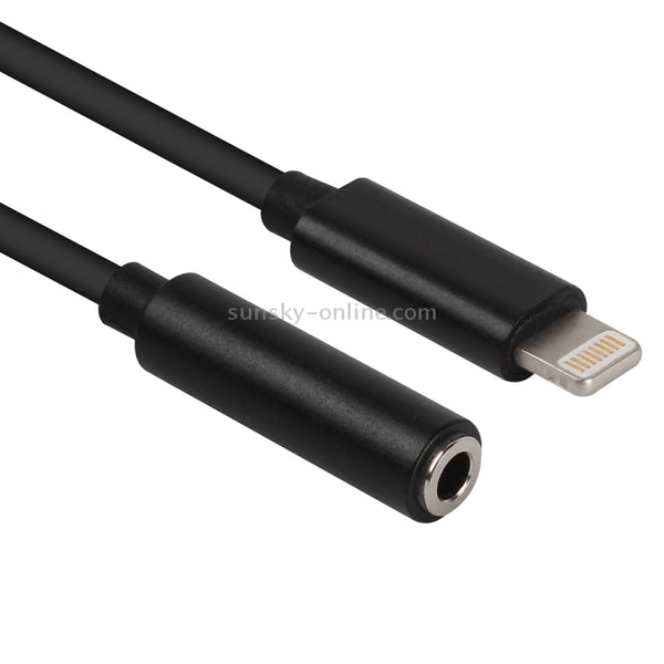 8 Pin to 3.5mm Audio Adapter, Length: About 12cm, Support iOS 13.1 or Above(Black)