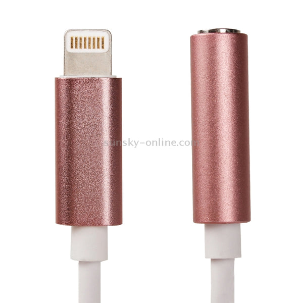 8 Pin to 3.5mm Audio Adapter, Length: About 12cm, Support iOS 13.1 or Above(Rose Gold)