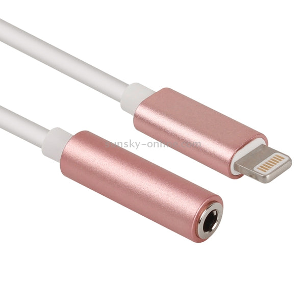 8 Pin to 3.5mm Audio Adapter, Length: About 12cm, Support iOS 13.1 or Above(Rose Gold)