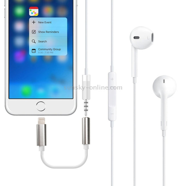 8 Pin to 3.5mm Audio Adapter, Length: About 12cm, Support iOS 13.1 or Above(Silver)