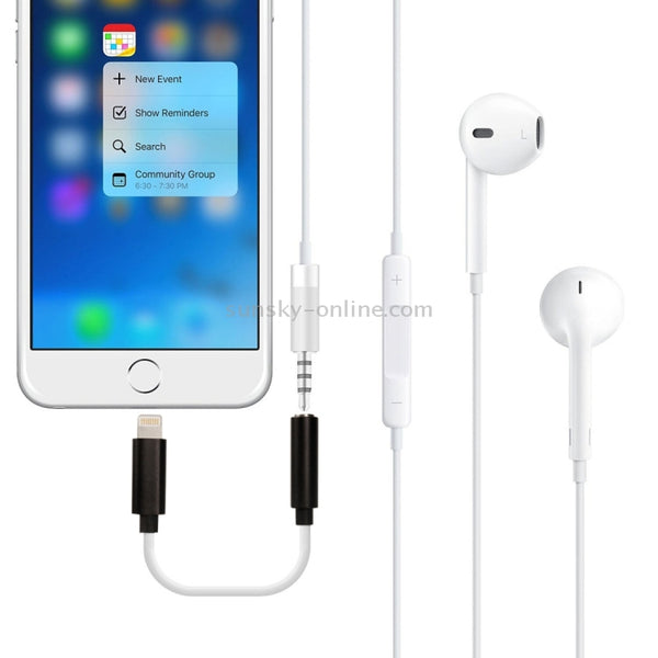 8 Pin to 3.5mm Audio Adapter, Length: About 12cm, Support iOS 13.1 or Above(White)