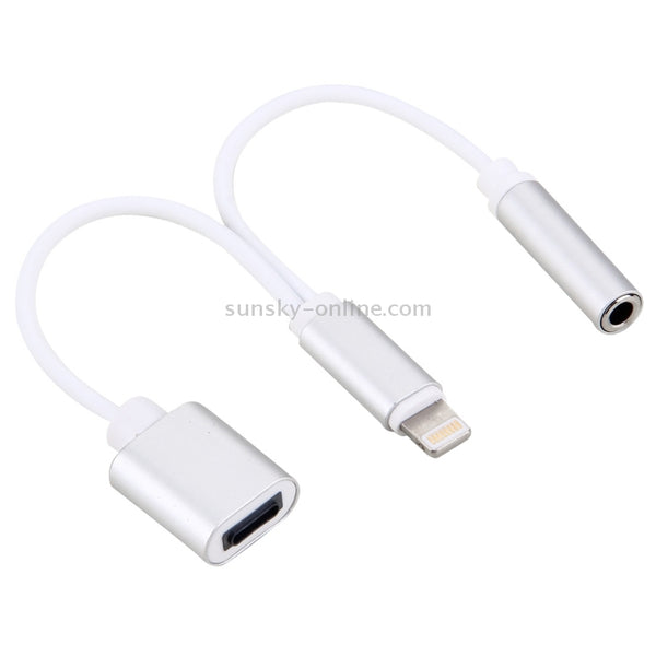 10cm 8 Pin Female & 3.5mm Audio Female to 8 Pin Male Charger