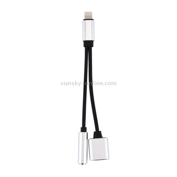 10cm 8 Pin Female & 3.5mm Audio Female to 8 Pin Male Charger