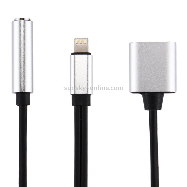 10cm 8 Pin Female & 3.5mm Audio Female to 8 Pin Male Charger